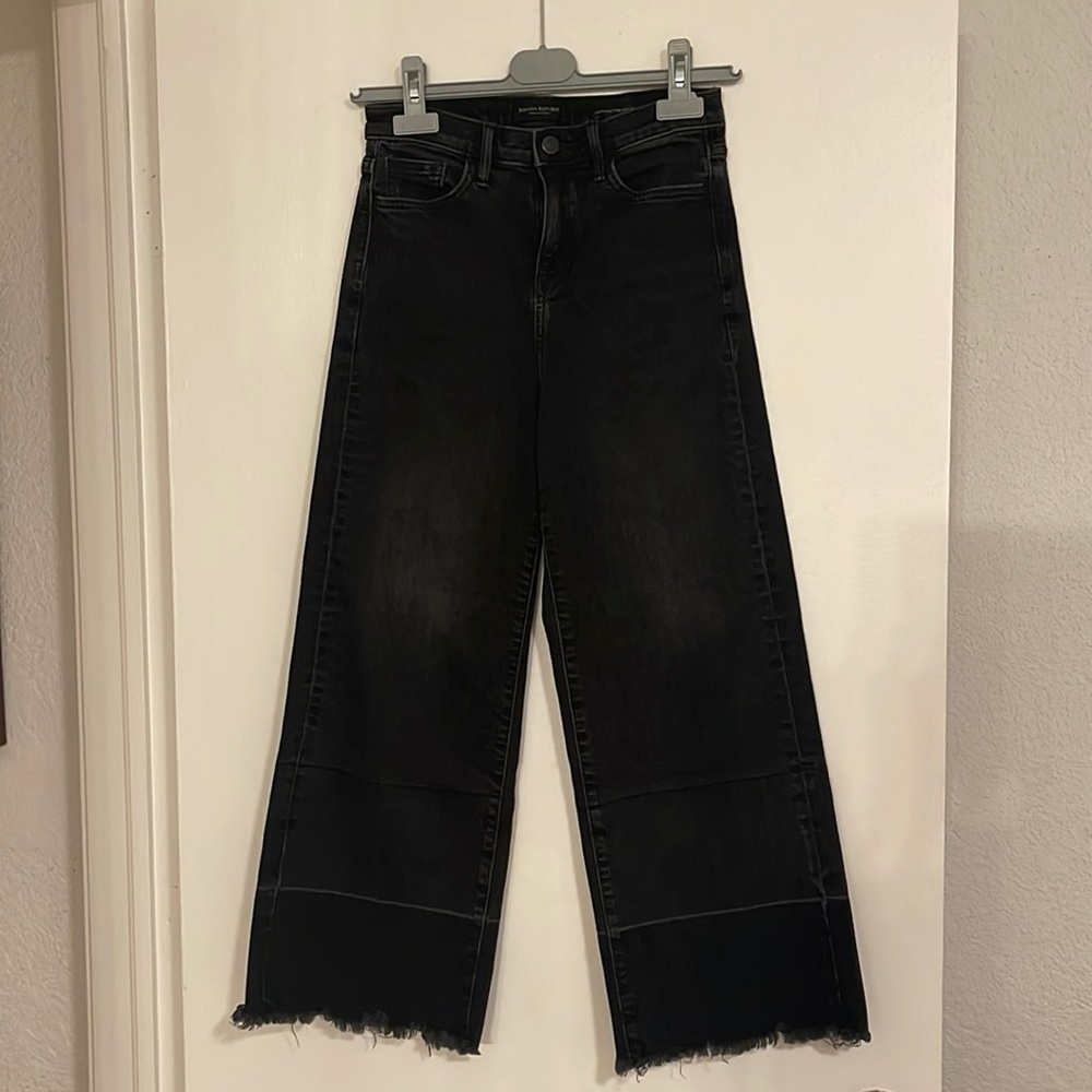 Banana Republic High Rise Wide Leg Crop Blank Denim